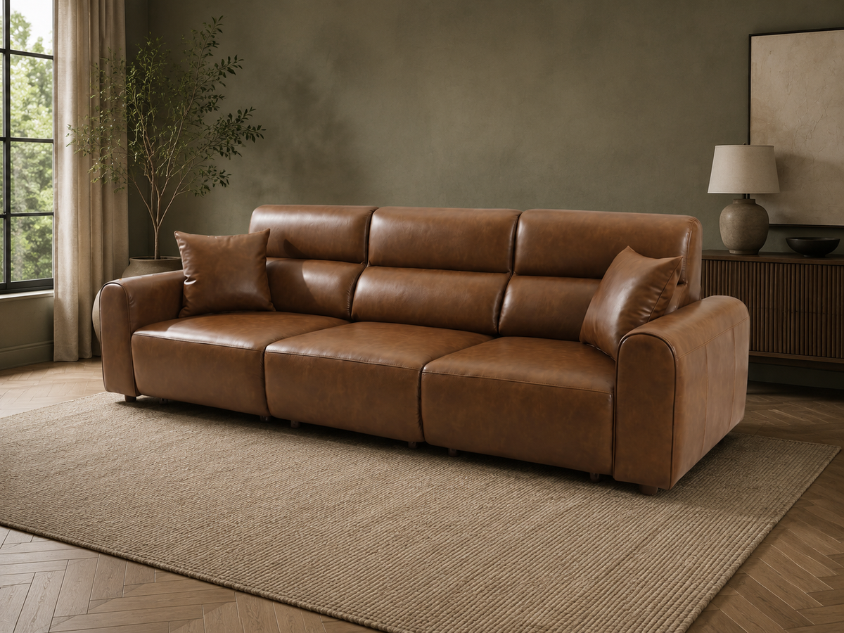Conway Electric Sofa Brown 3 Seater