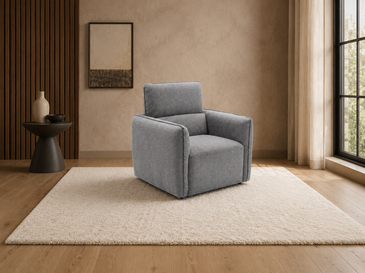 Ascot Grey Fabric Armchair