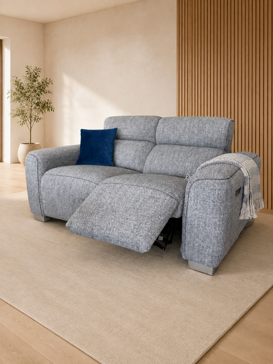 Toronto Electric Recliner Grey 2 Seater