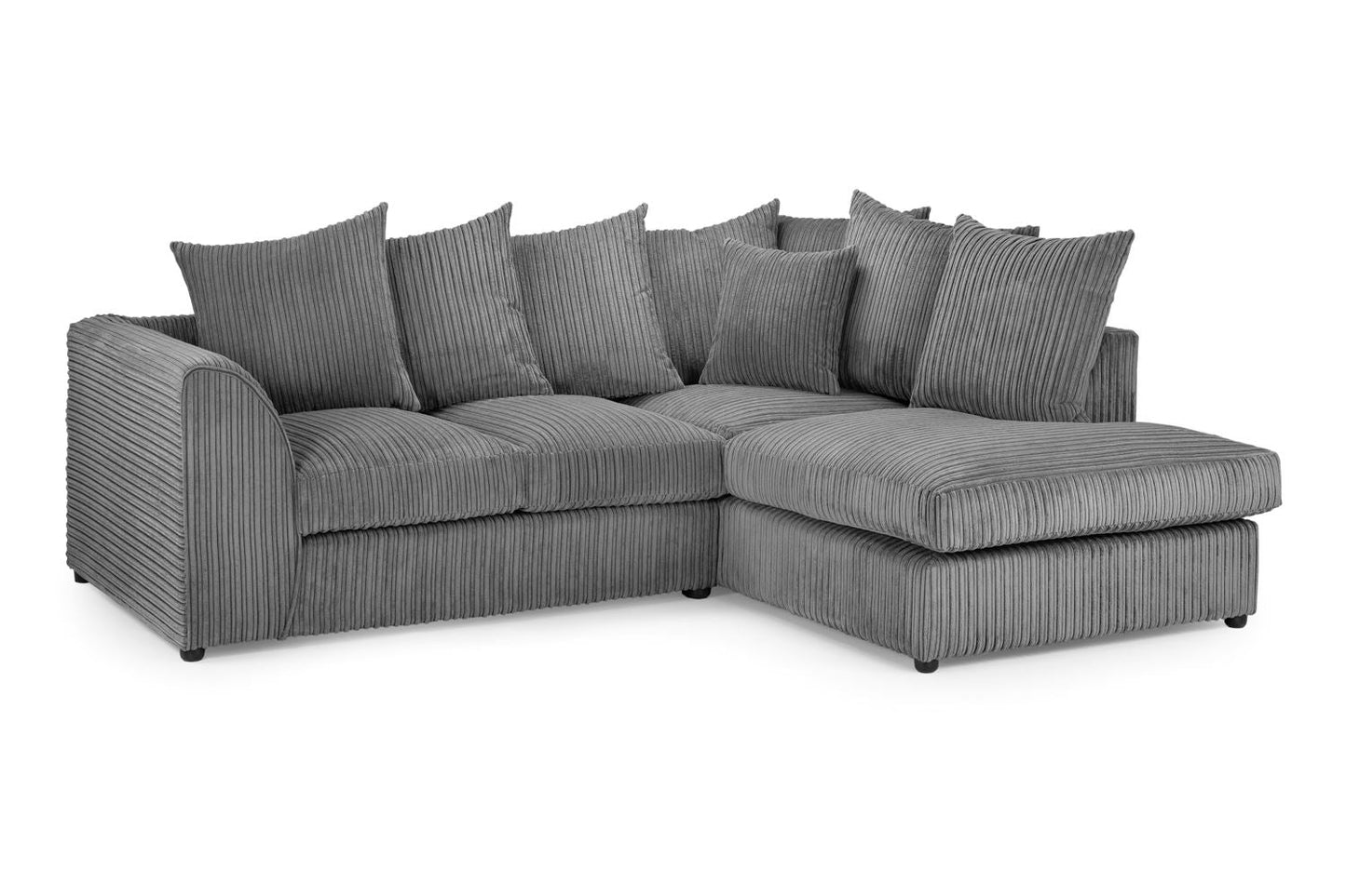 Gray sectional sofa on a white background