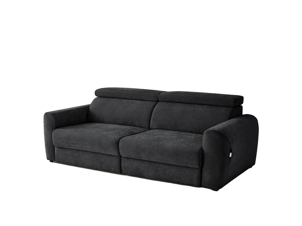 Black sofa on a white background