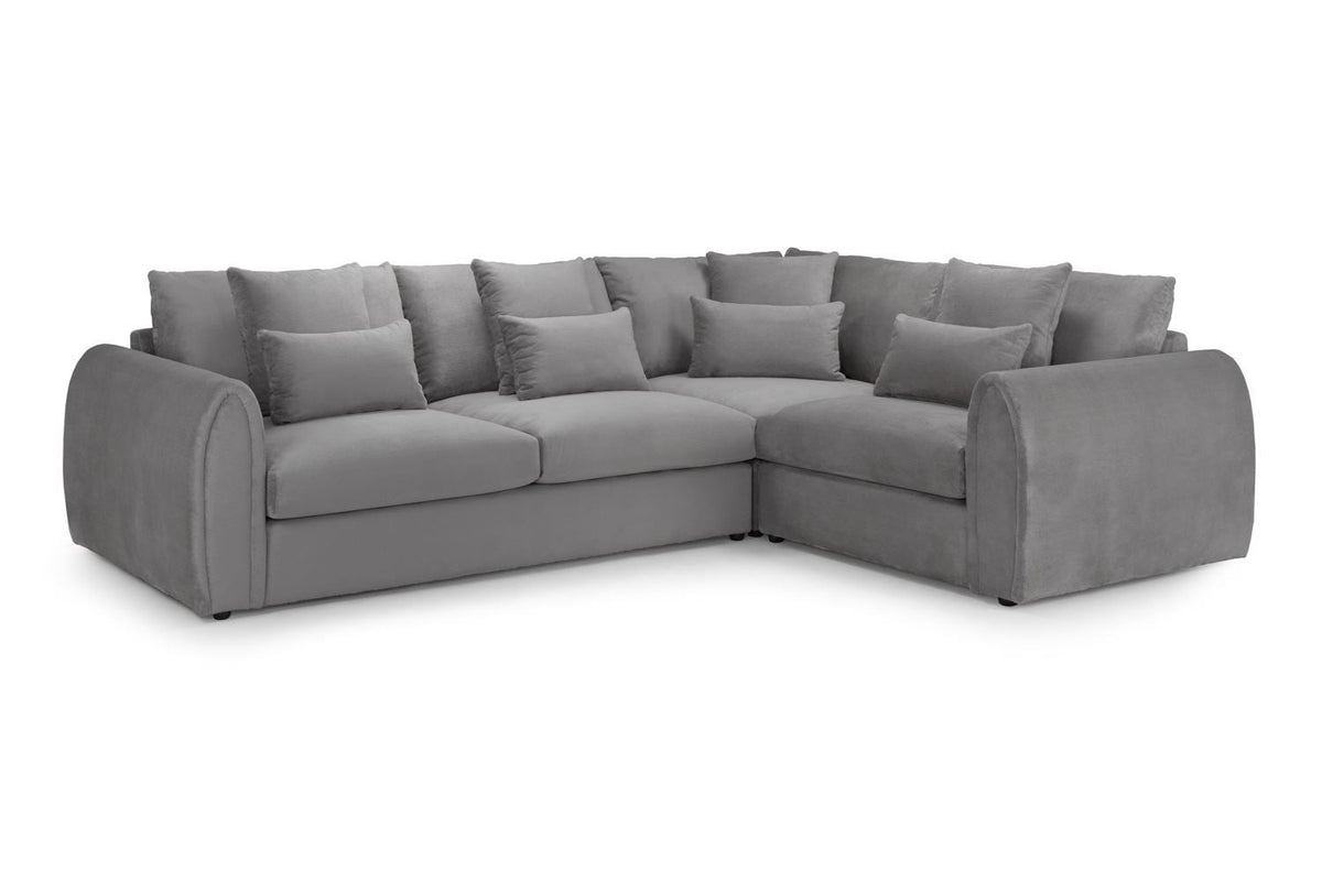Gray sectional sofa on a white background