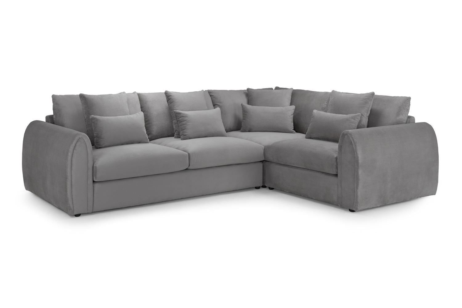Gray sectional sofa on a white background