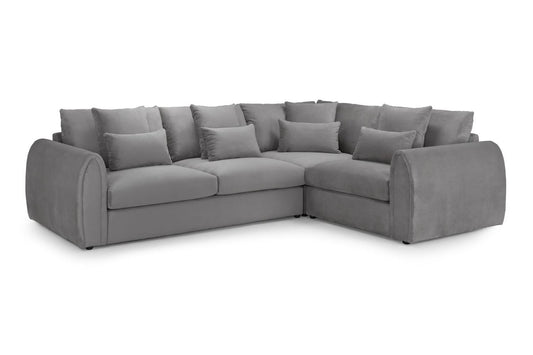Gray sectional sofa on a white background