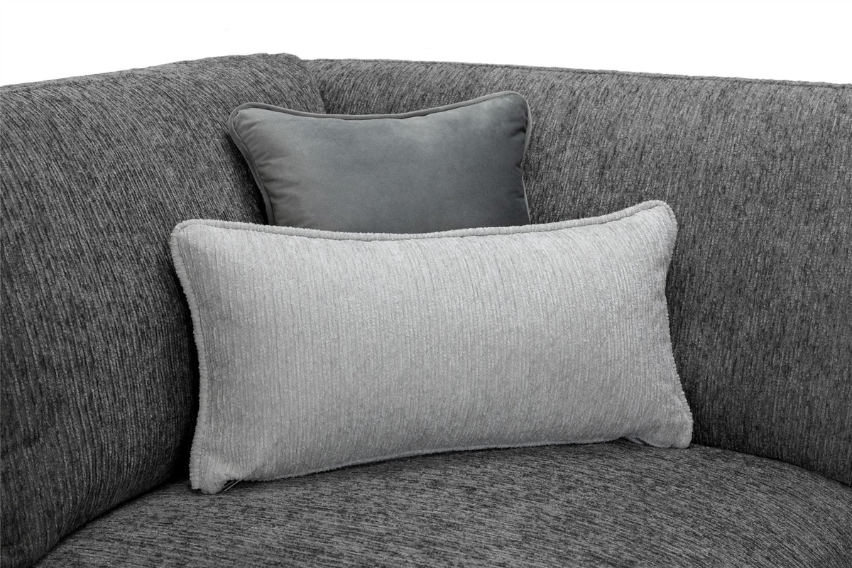 Gray cushions on a gray sofa