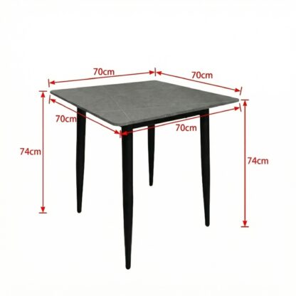 Nova 70cm Grey Marble-Effect Sintered Stone Dining Table