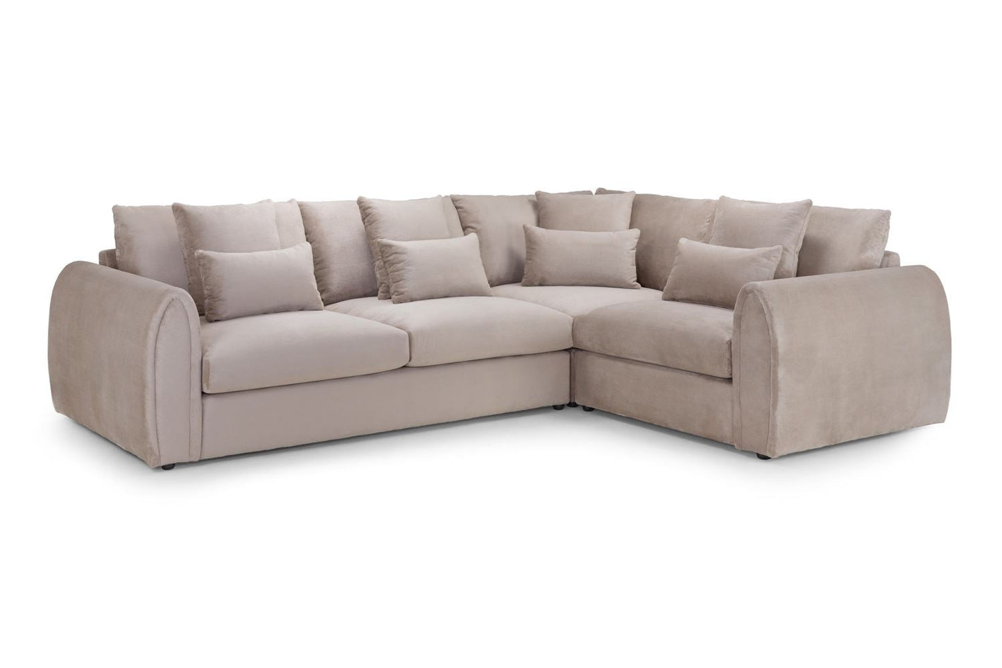 Beige sectional sofa on a white background