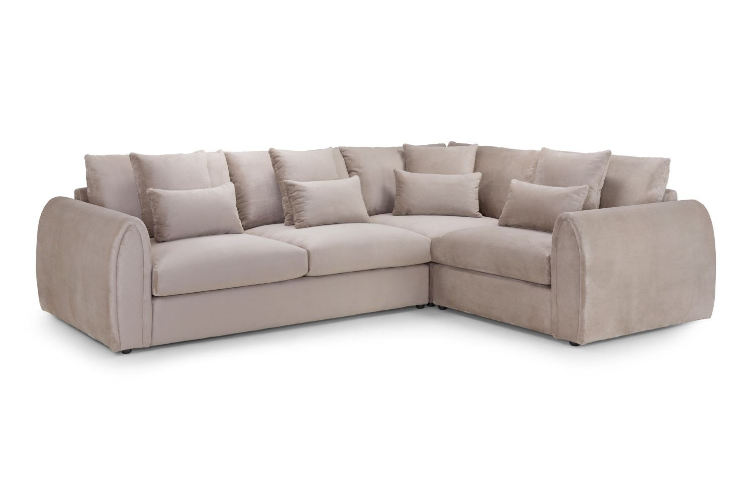 Beige sectional sofa on a white background