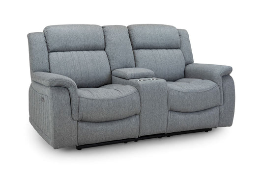 Gray reclining sofa on a white background