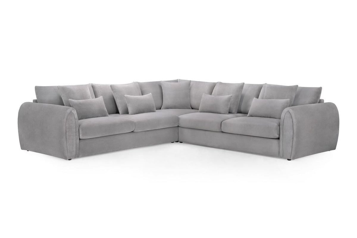 Gray sectional sofa on a white background