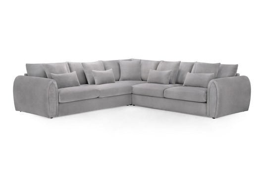 Gray sectional sofa on a white background