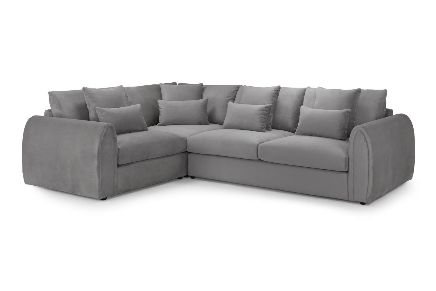 Gray sectional sofa on a white background