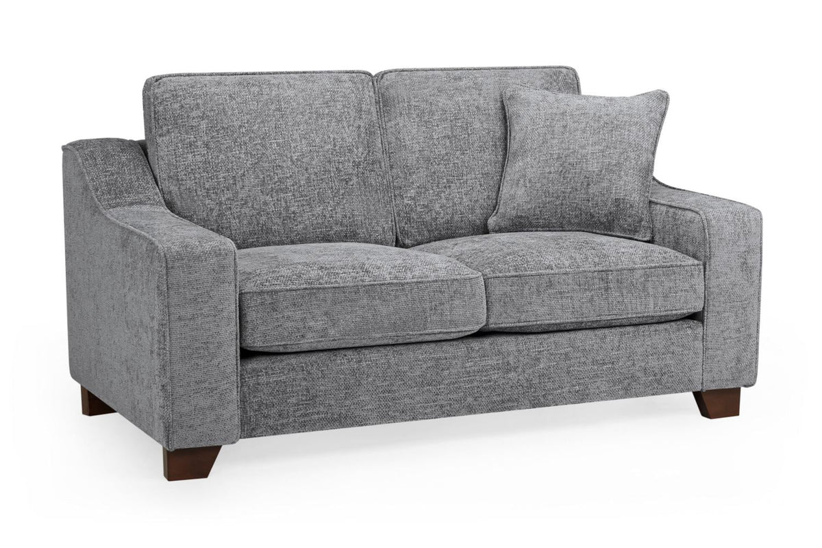 Gray fabric sofa on a white background