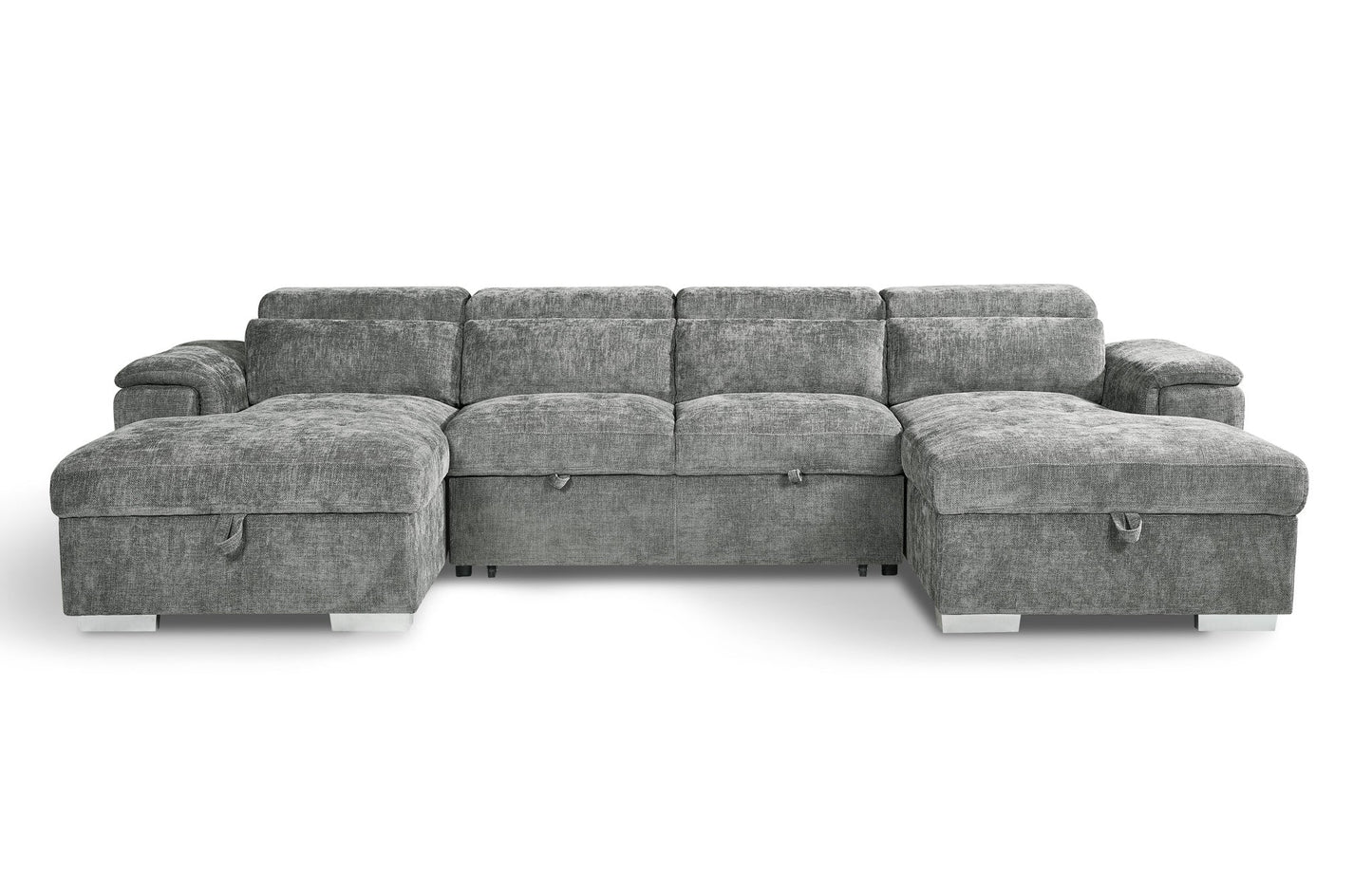 Gray sectional sofa on a white background