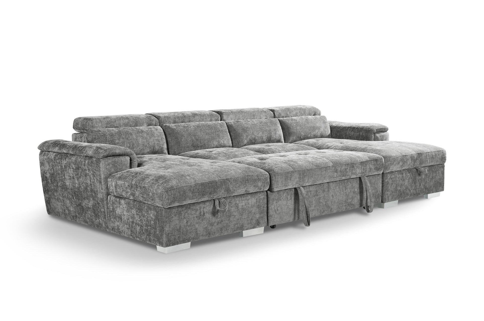 Gray sectional sofa on a white background