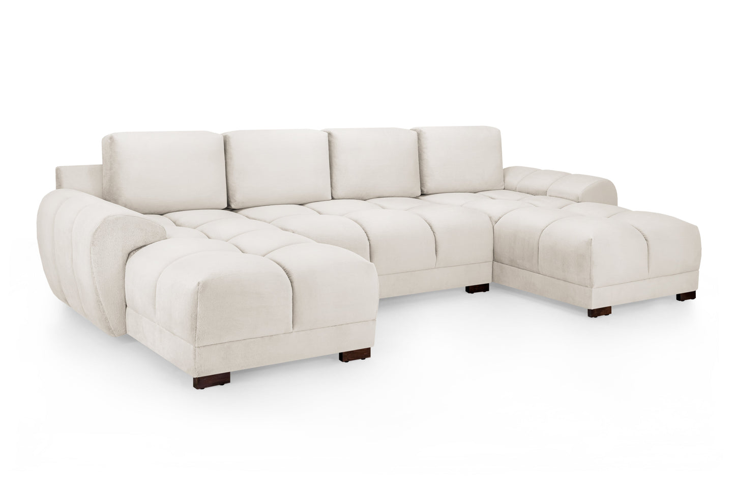 Azzuro luxury cream U-shaped corner sofa on a white background