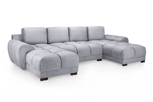 Gray sectional sofa on a white background