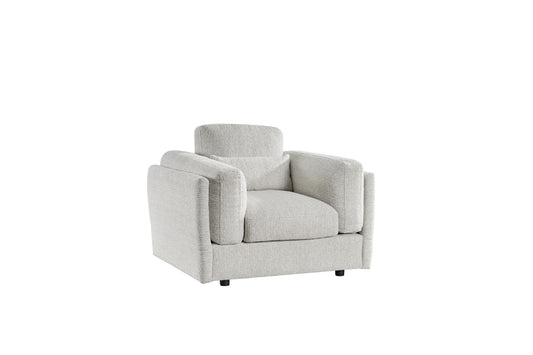 Beige armchair on a white background