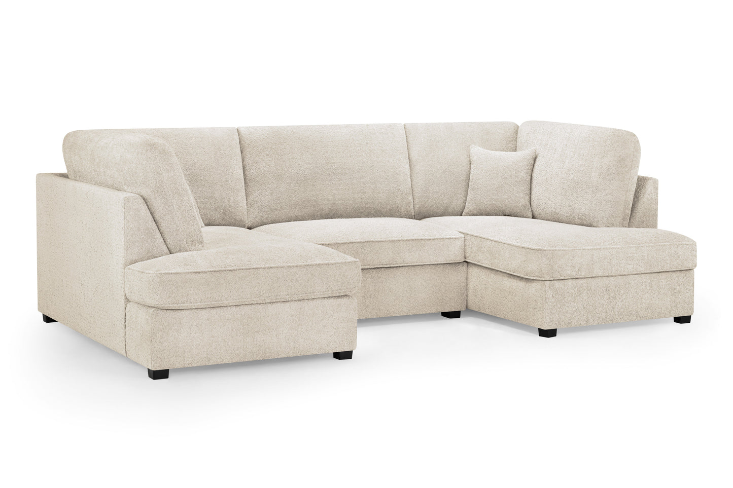 Beige sectional sofa on a white background