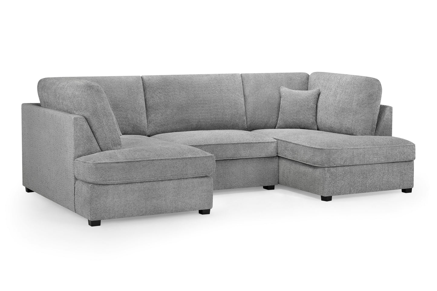 Gray sectional sofa on a white background