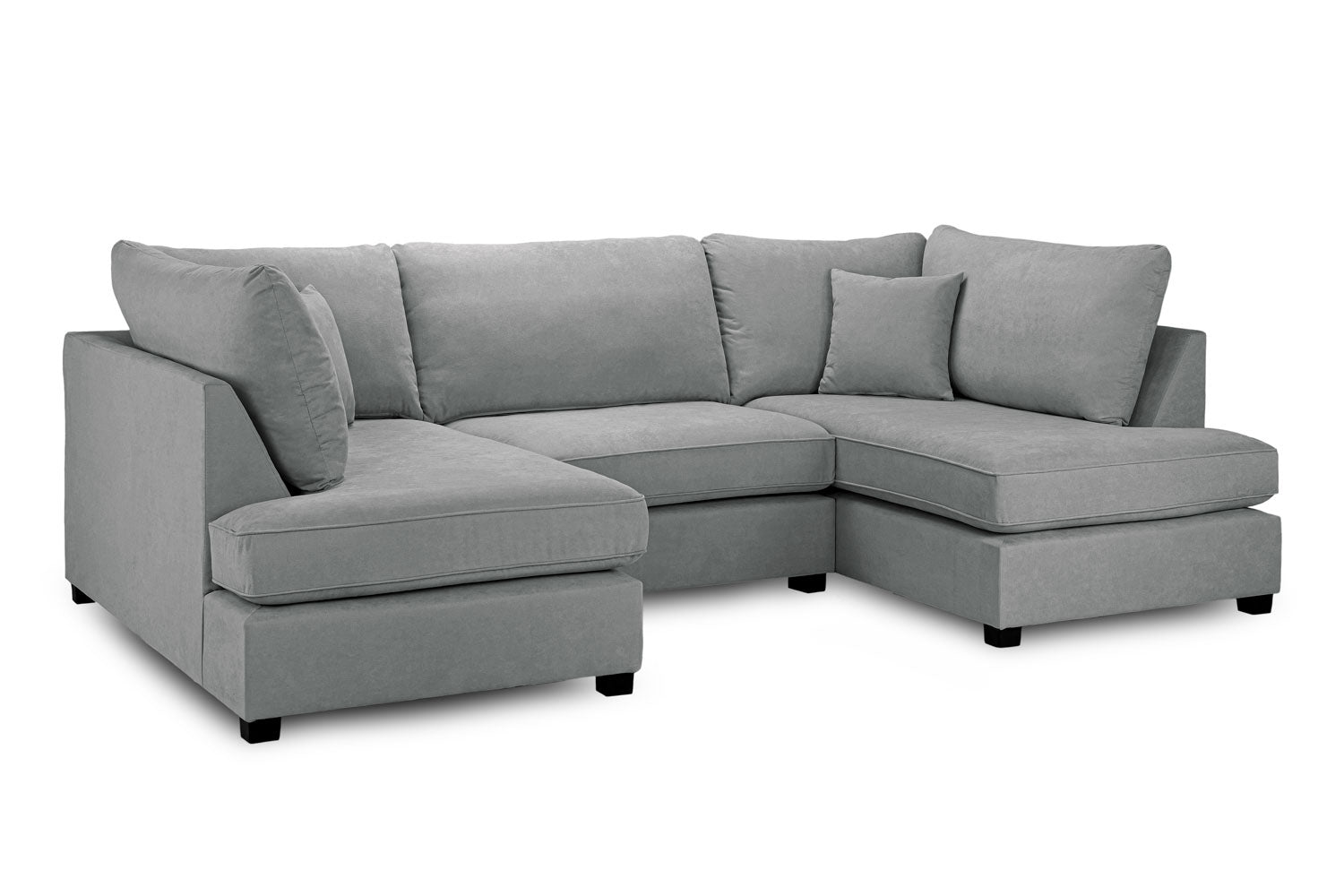 Gray sectional sofa on a white background