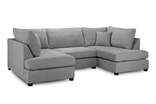 Gray sectional sofa on a white background