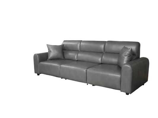 Conway grey coffee electric three-seater sofa on  white background 