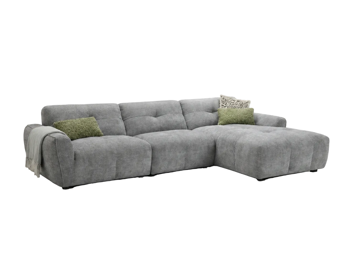 Montana grey right-hand corner sofa on white background