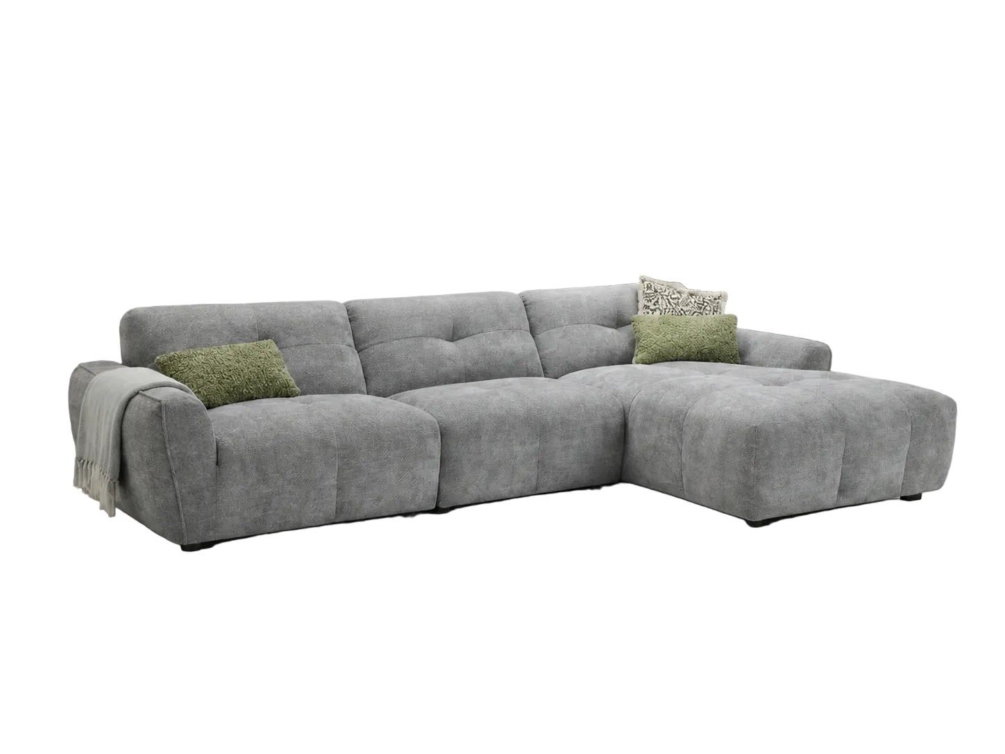 Montana grey right-hand corner sofa on white background
