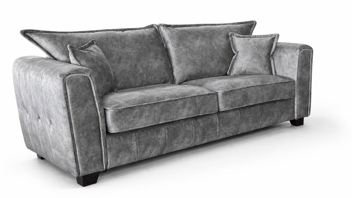 Gray sofa on a white background