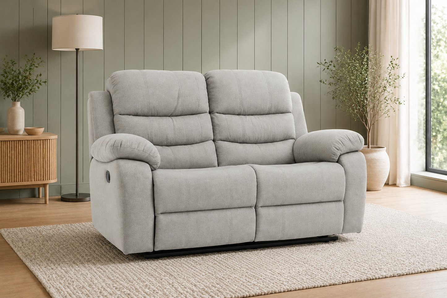 Stanley Manual Recliner Sofa Grey 2 Seater