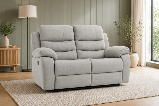 Stanley Manual Recliner Sofa Grey 2 Seater