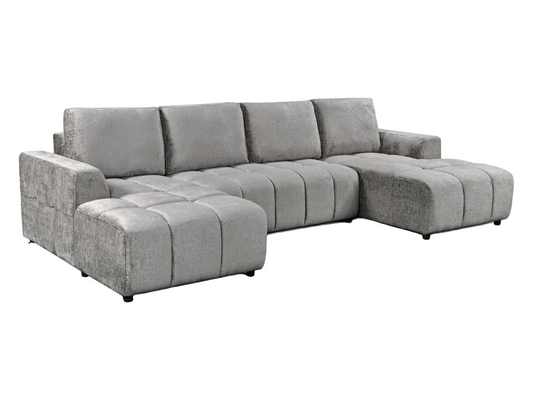 Gray sectional sofa on a white background