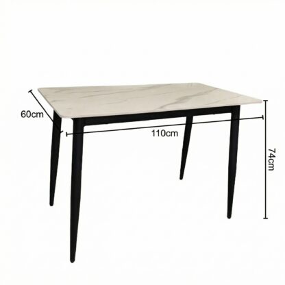 Rectangular table with dimensions labeled on a white background