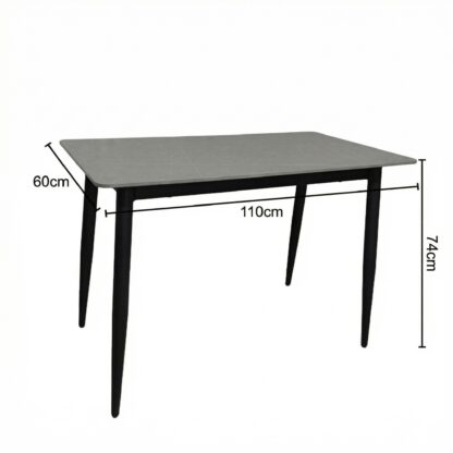 Rectangular table with dimensions labeled on a white background