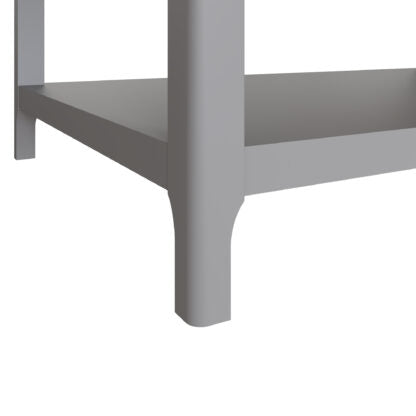 Gray metal table leg on a white background