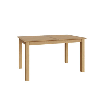 Wooden dining table on a white background
