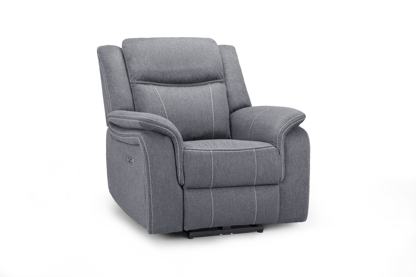 Gray recliner chair on a white background
