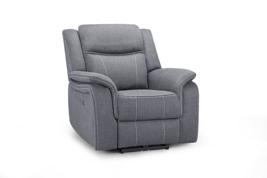 Gray recliner chair on a white background