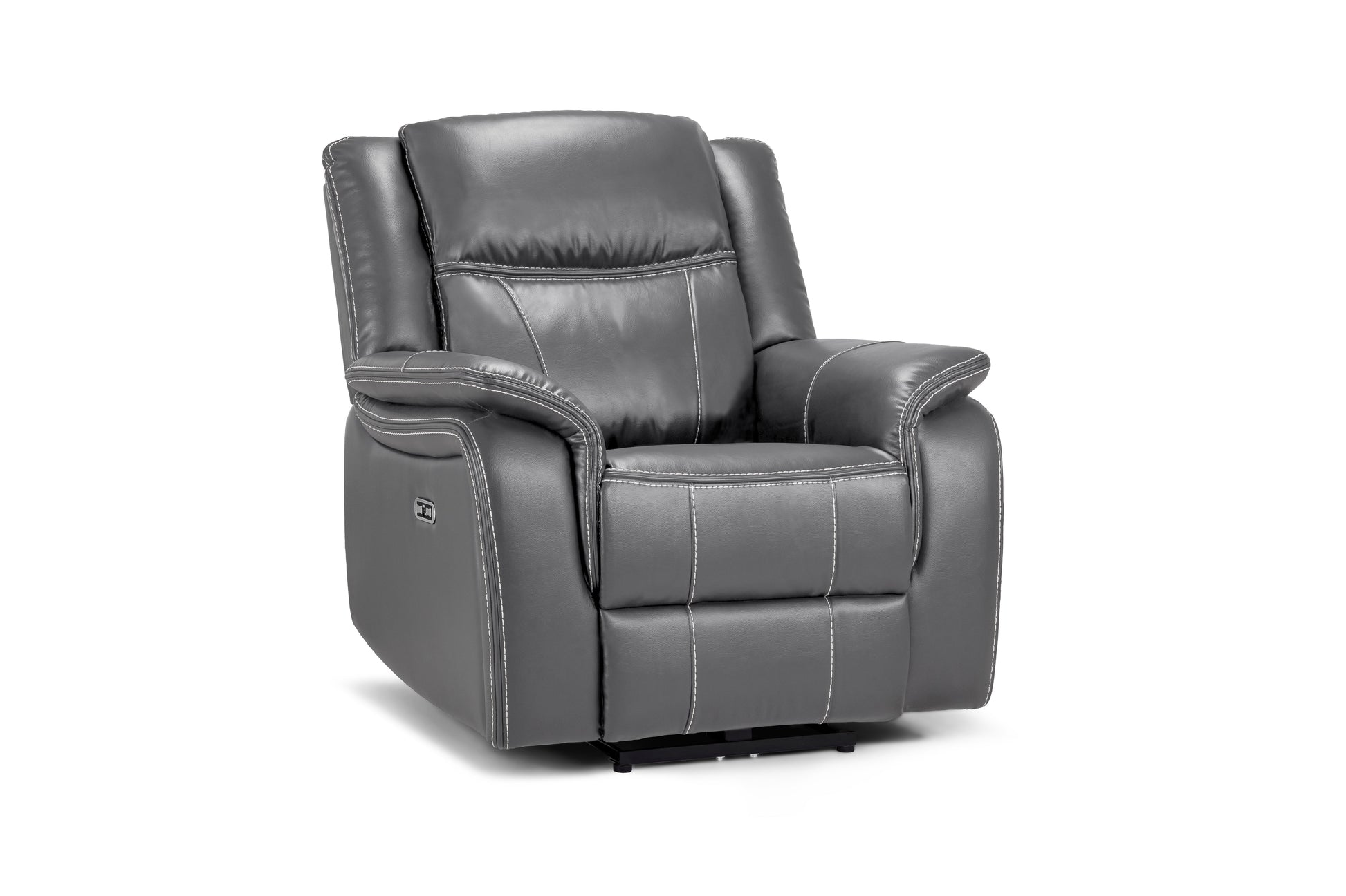 Gray recliner chair on a white background