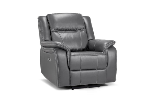 Gray recliner chair on a white background