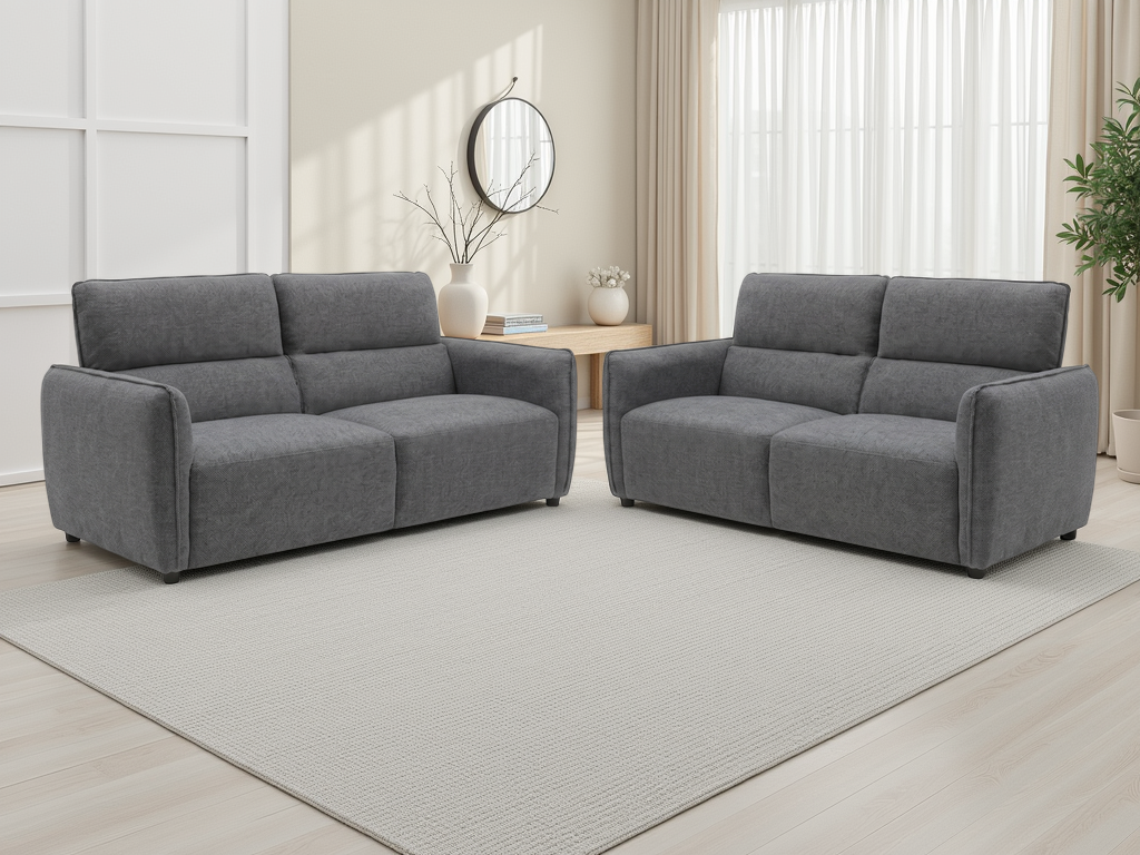 Ascot Charcoal 3+2 Sofa Set