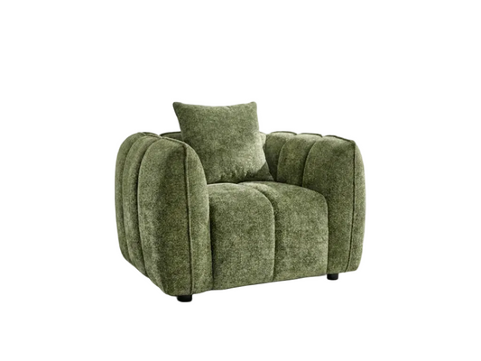 Green armchair on a white background.