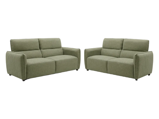 Ascot sage green three and two-seater sofa set in a contemporary living room