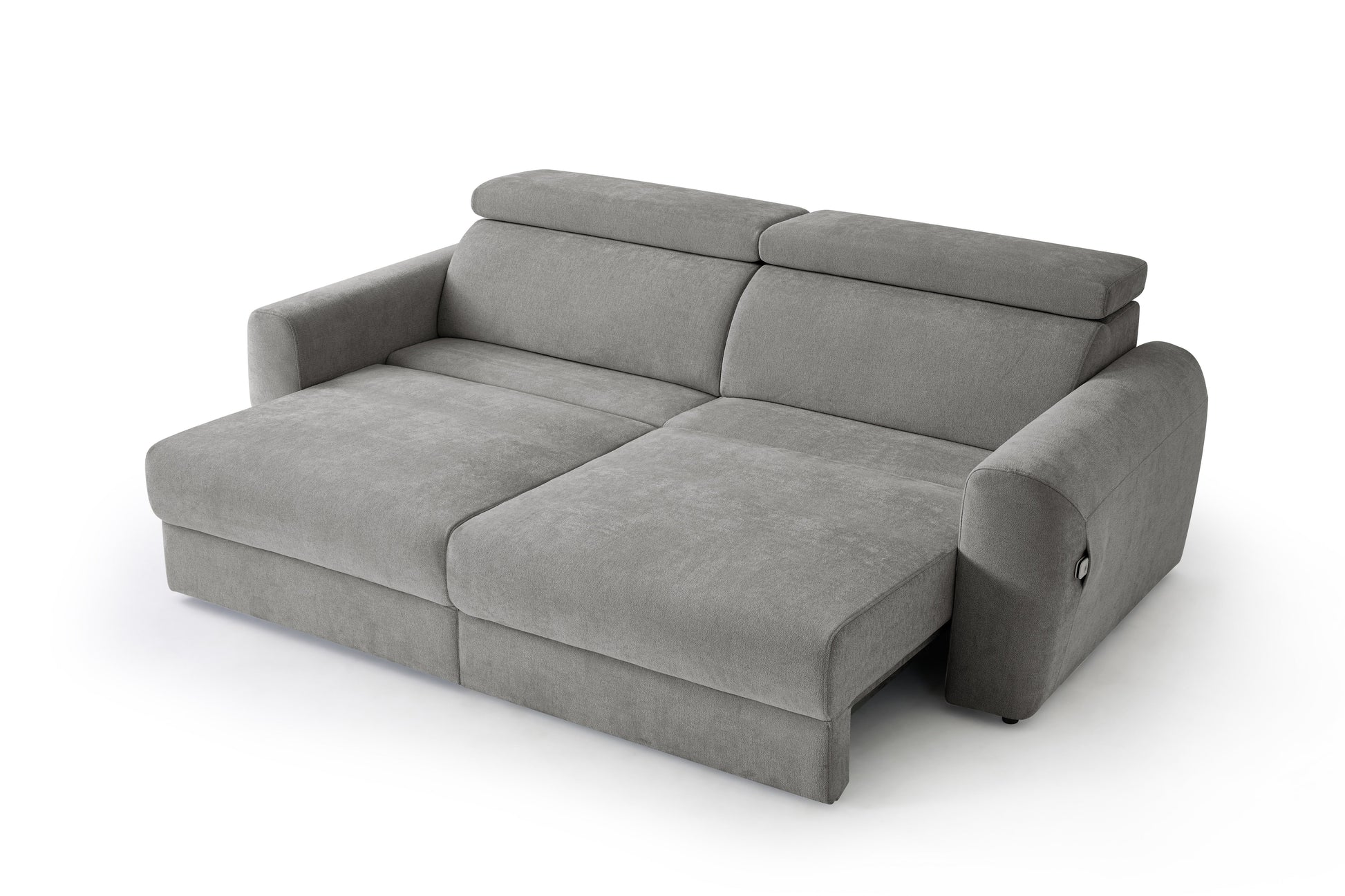 Gray sectional sofa on a white background
