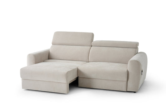 Beige sectional sofa on a white background