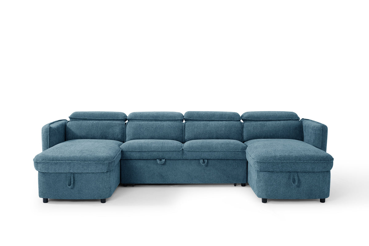 Blue sofa on a white background