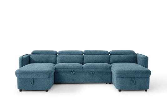 Blue sofa on a white background