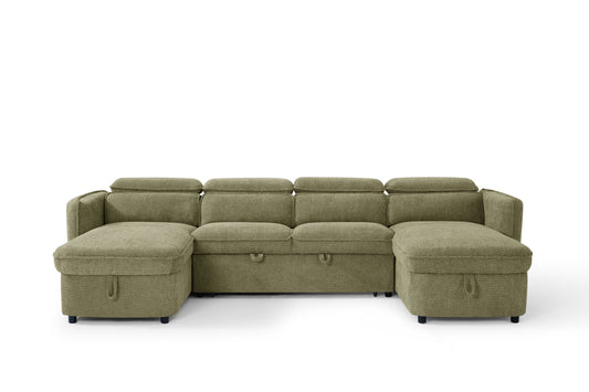 Blue sectional sofa on a white background