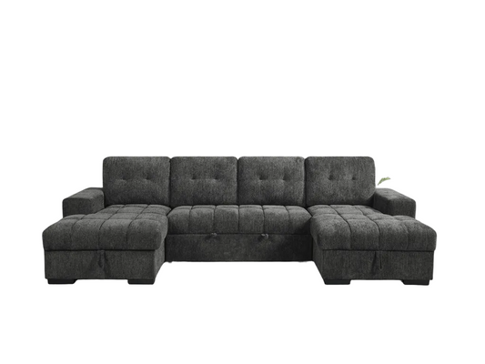 Palermo Sofabed Grey U Shape Corner